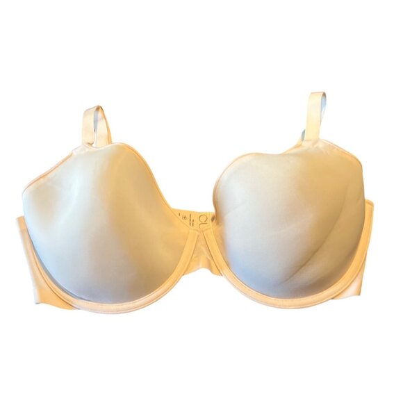 Cuup Lightly Padded Mesh Underwire Bra 36F Beige cream nude ivory romantic - Picture 1 of 3